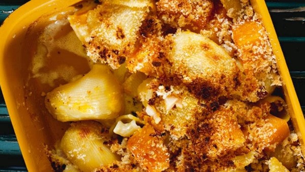 Baked pasta with pumpkin