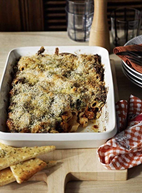 Baked pasta with roasted pumpkin and sage