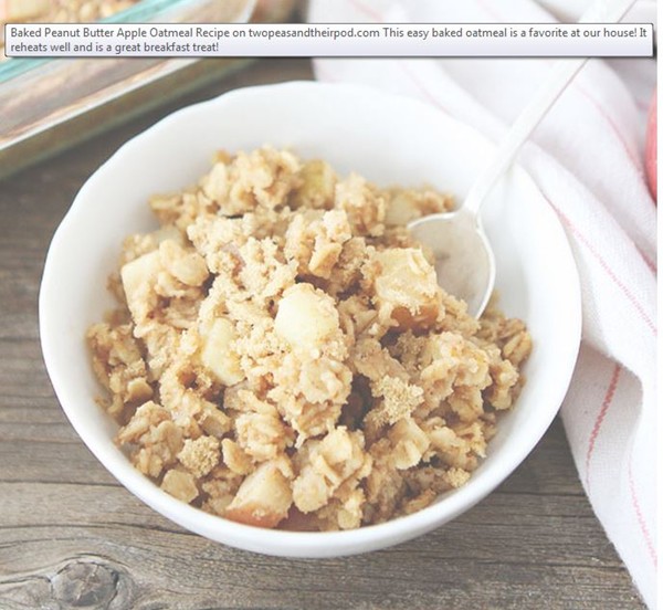 Baked peanut butter apple oatmeal