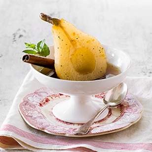 Baked pears with Marsala-honey syrup