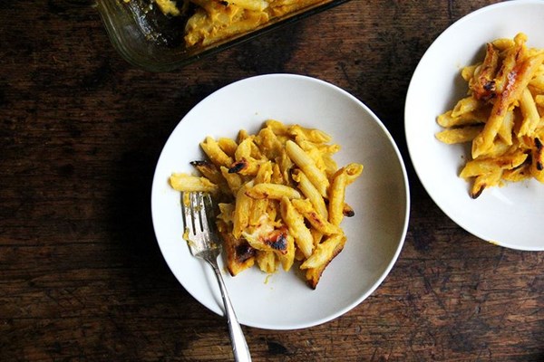 Baked penne with butternut-sage sauce