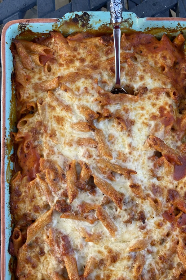 Baked penne with Italian sausage