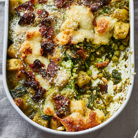 Baked pesto gnocchi