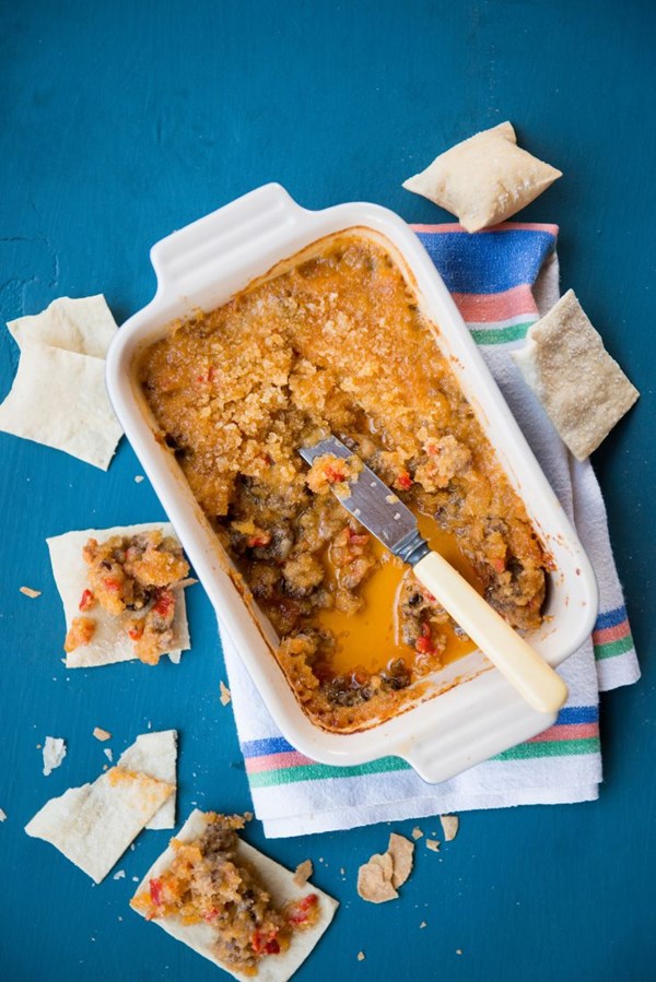 Baked pimento cheese and sausage