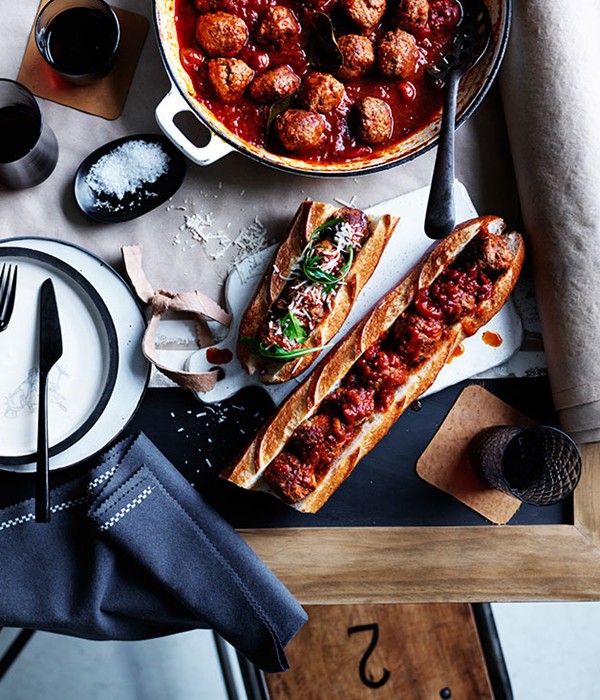 Baked pork and meatball sub