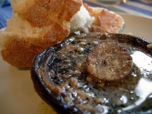 Baked portobello mushrooms