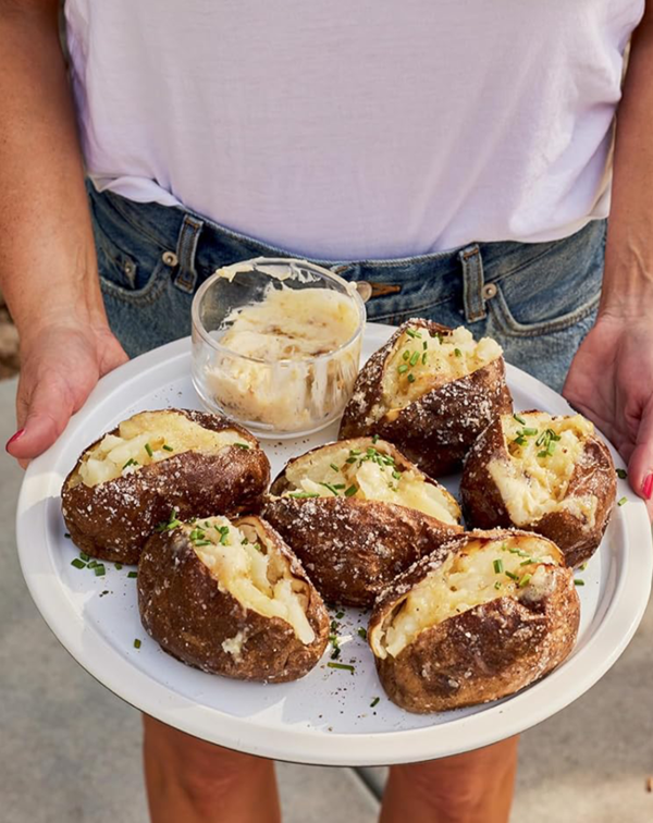 Baked potatoes with garlic butter