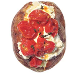 Baked potatoes with ricotta and roasted tomatoes