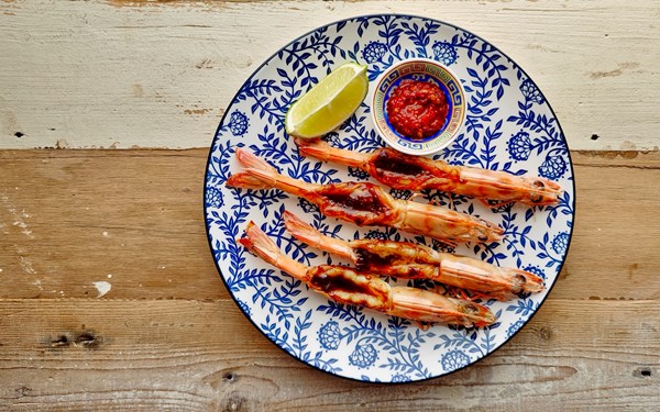 Baked prawns (Udang bakar)