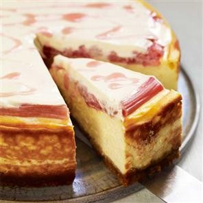 Baked rhubarb and orange cheesecake