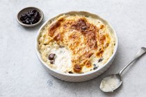 Baked rice pudding with chestnuts 