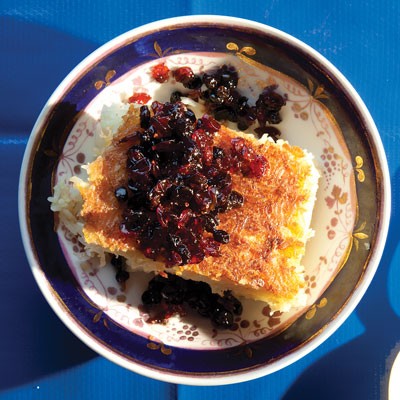 Baked rice with barberries (Tah chin)