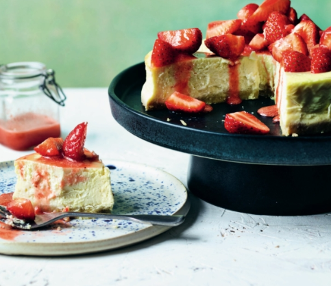 Baked ricotta & strawberry cheesecake