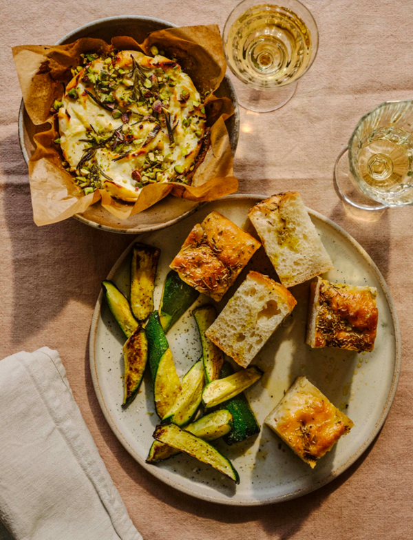 Baked ricotta and courgettes with rosemary and pistachio nuts (Ricotta e zucchine con rosmarino e pistacchi)