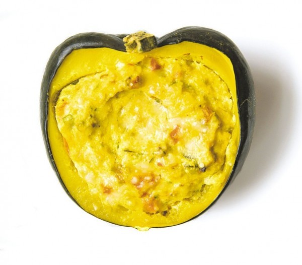 Baked ricotta-and-vegetable-stuffed squash