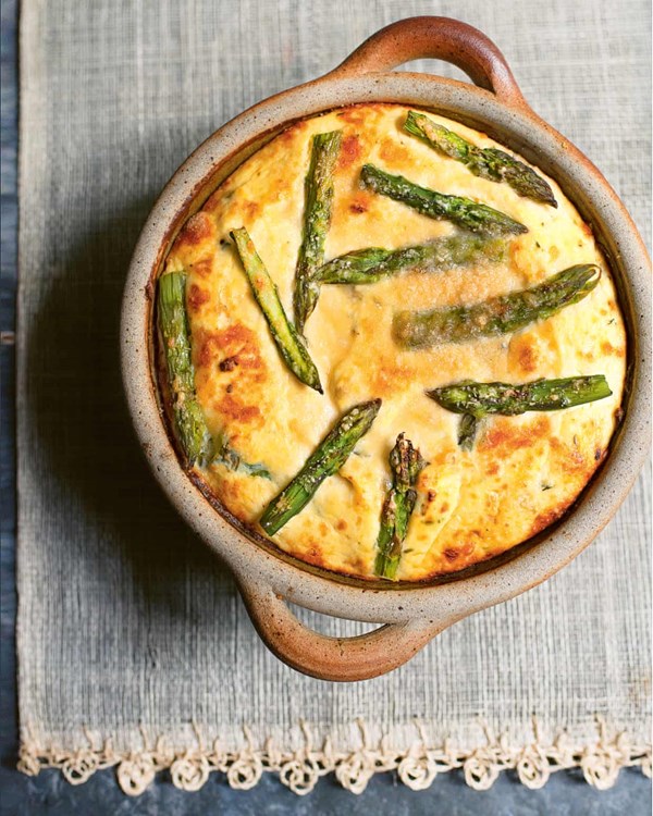 Baked ricotta, asparagus
