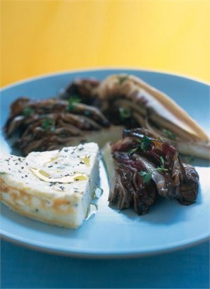 Baked ricotta with broiled radicchio