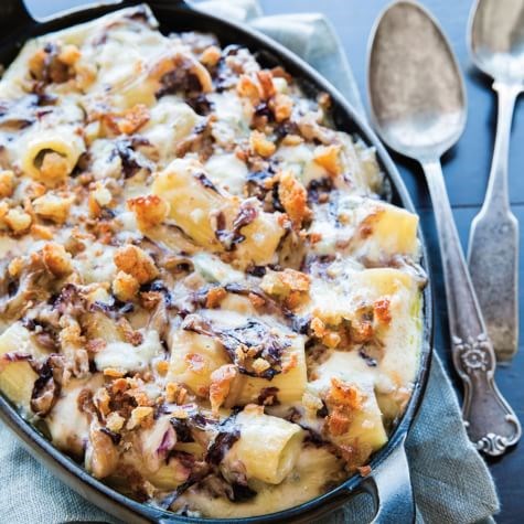 Baked rigatoni with Gorgonzola & radicchio