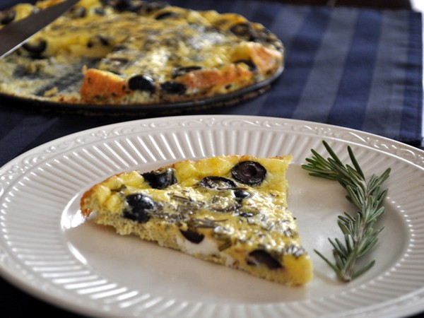 Baked rosemary olive frittata