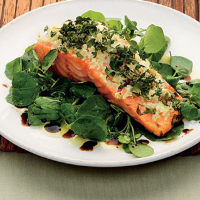 Baked salmon and ginger