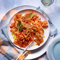 Baked sauerkraut with crispy onions