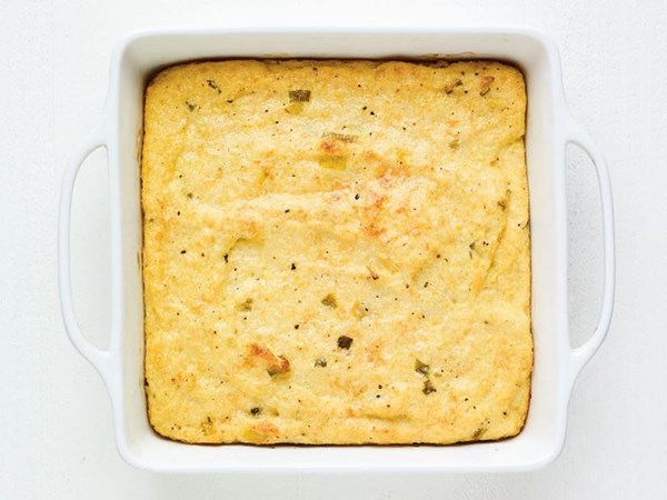 Baked scallion grits