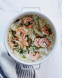 Baked shrimp risotto
