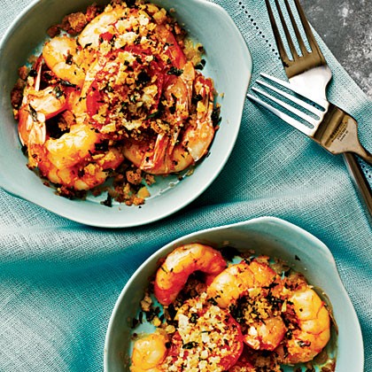 Baked shrimp with tomatoes