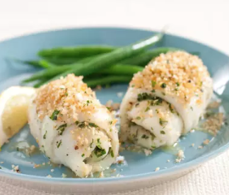 Baked sole fillets with herbs and bread crumbs