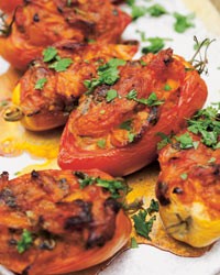 Baked, spiced tomatoes