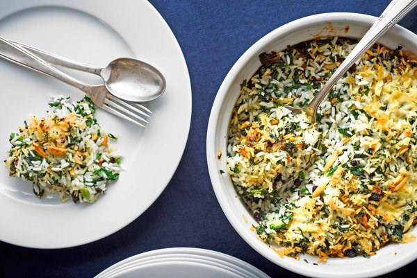 Baked spinach rice