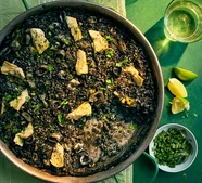 Baked squid rice