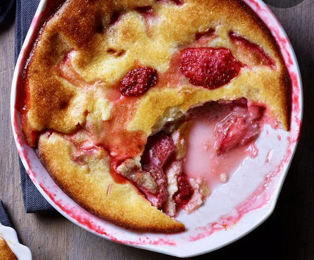 Baked strawberry custards