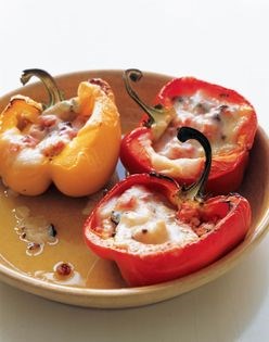 Baked stuffed red and yellow peppers (Peperoni ripieni al forno)