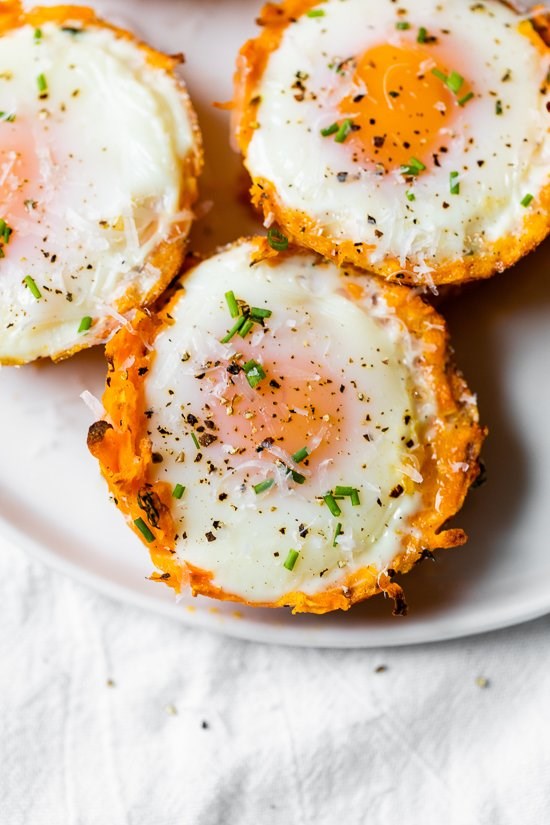 Baked sweet potato egg cups