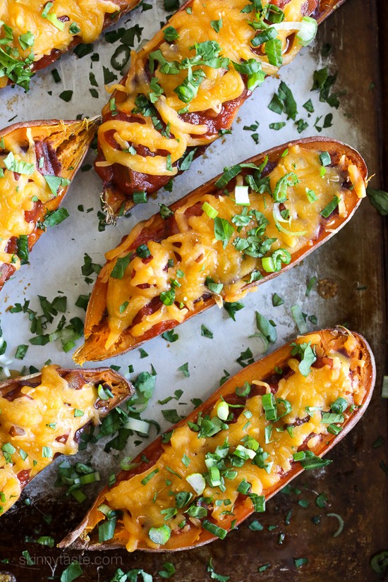 Baked sweet potato skins