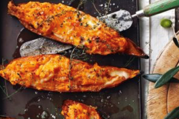 Baked sweet potato with Taleggio