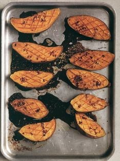 Baked sweet potatoes with honey and chilli