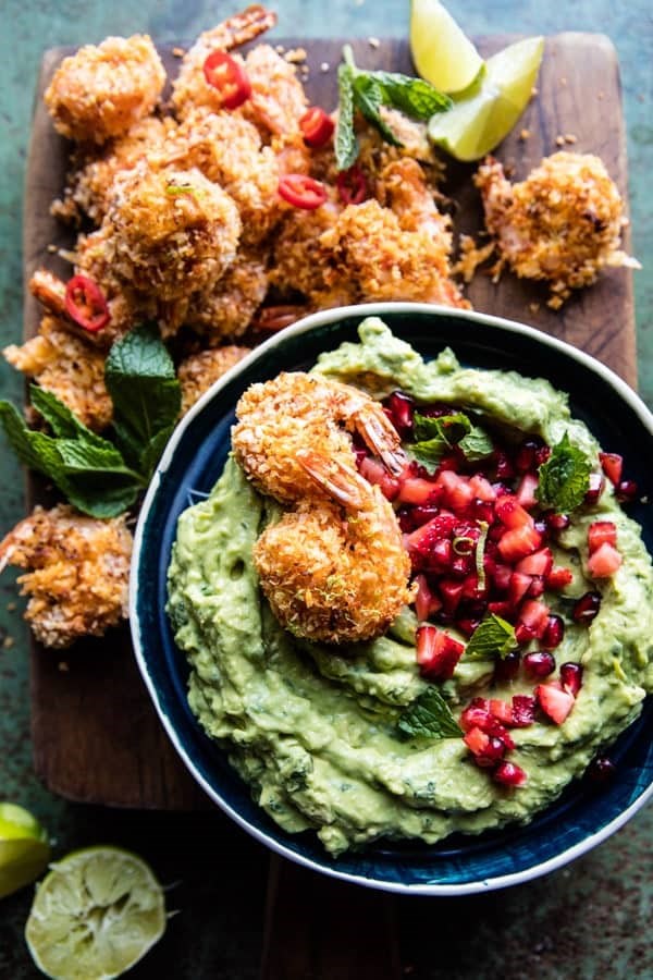 Baked Thai coconut shrimp with lemongrass guacamole