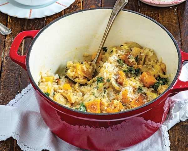 Baked Thanksgiving risotto