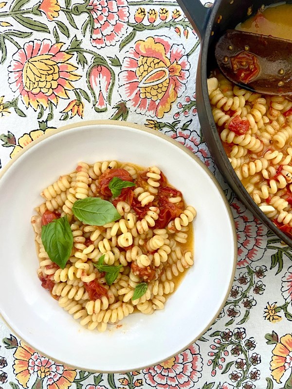 Baked tomato basil butter pasta