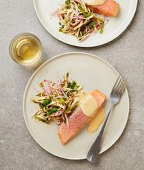 Baked trout with apple and mustard slaw