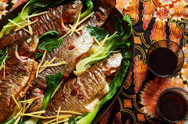 Baked trout with chilli & ginger