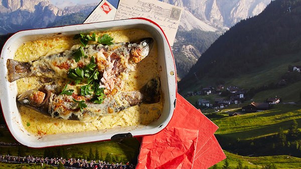 Baked trout with Gruyère cheese (Truites à la Savoyarde)