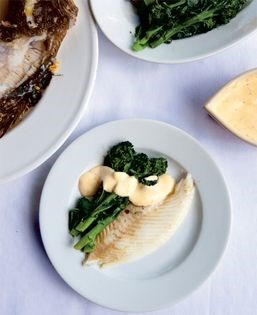 Baked turbot with Hollandaise