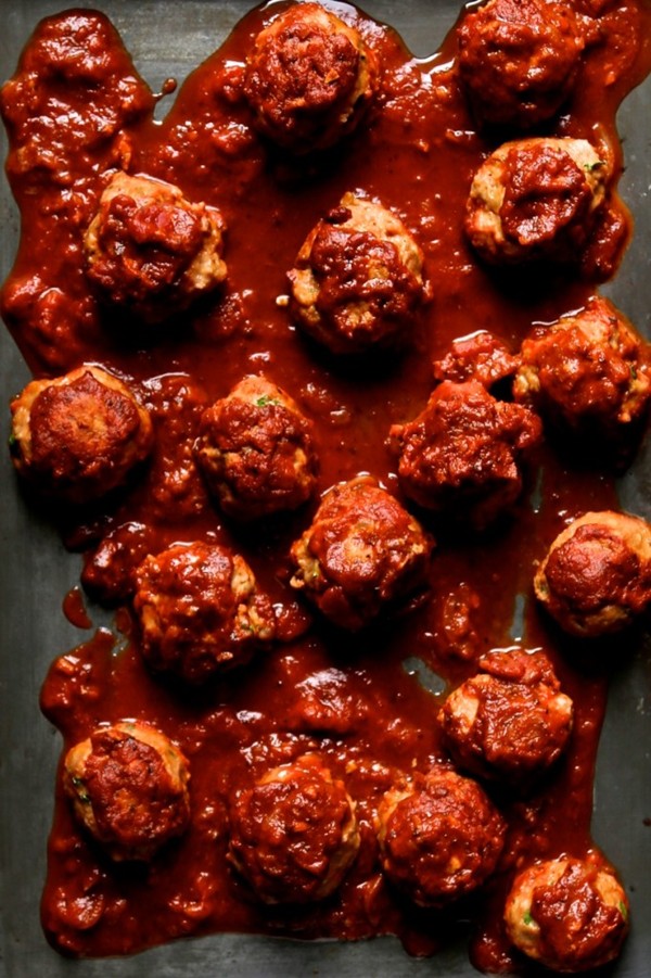 Baked turkey meatballs