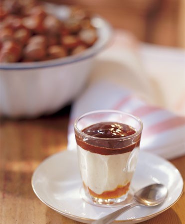 Baked vanilla custard with coffee jelly