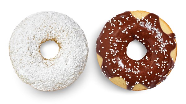 Baked vanilla doughnuts