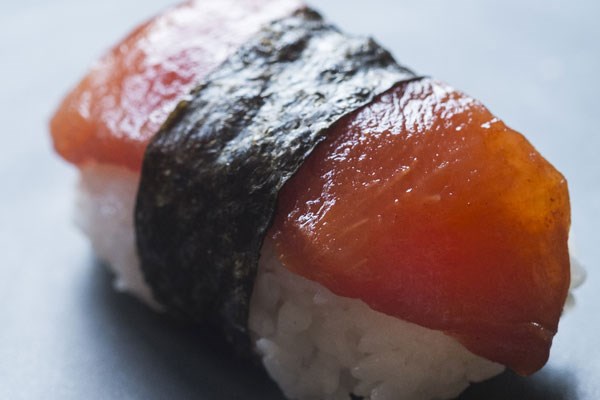 Baked watermelon sushi 