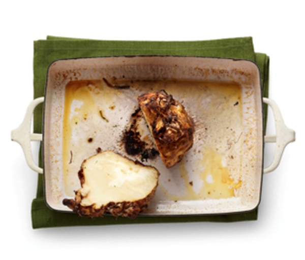 Baked whole celeriac